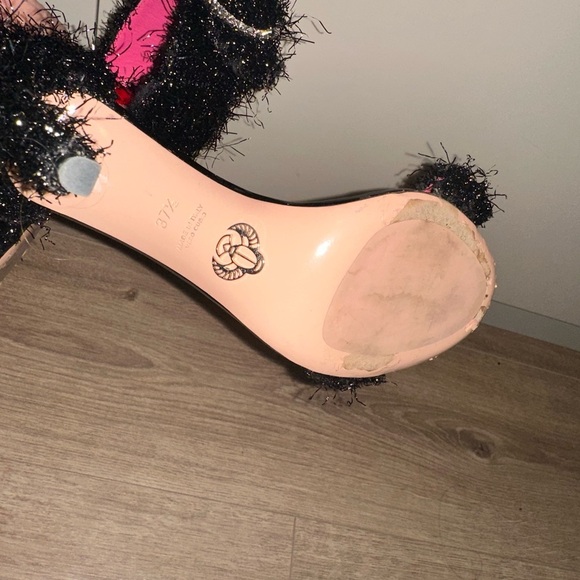 Oscar Tiye Black Glitter Heels in 37 1/2 - Picture 11 of 12